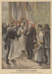 Homenaje patriótico en honor al Doctor Gouraud en el Hospital de la Caridad, París